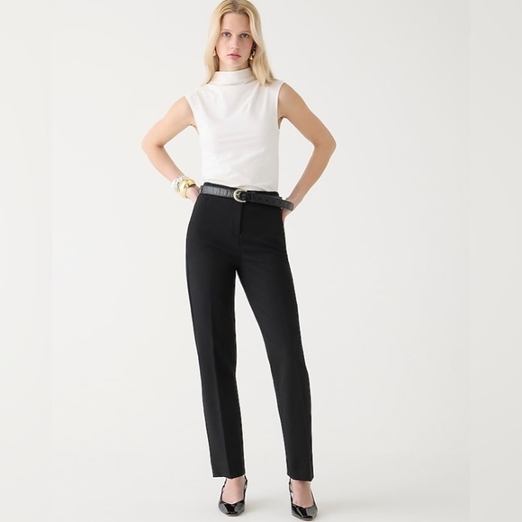 J. Crew Petite Kate straight leg pant four-season stretch BK252 Size 4P 4 Black - Picture 1 of 6